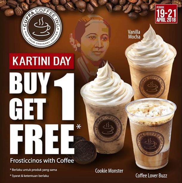  Buy 1 Get 1 Free from Cuppa Coffee April 2018