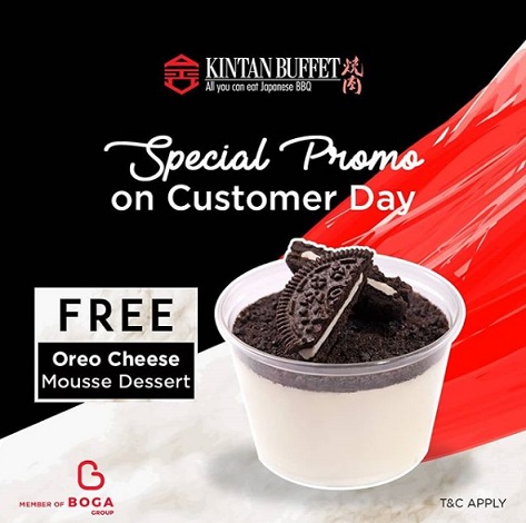  Free Oreo Cheese Mousse Dessert from Kintan Buffet April 2018