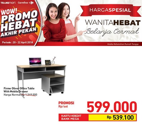  Harga Spesial Rp 599.000 Firme Oliver Office Table di Transmart Carrefour April 2018
