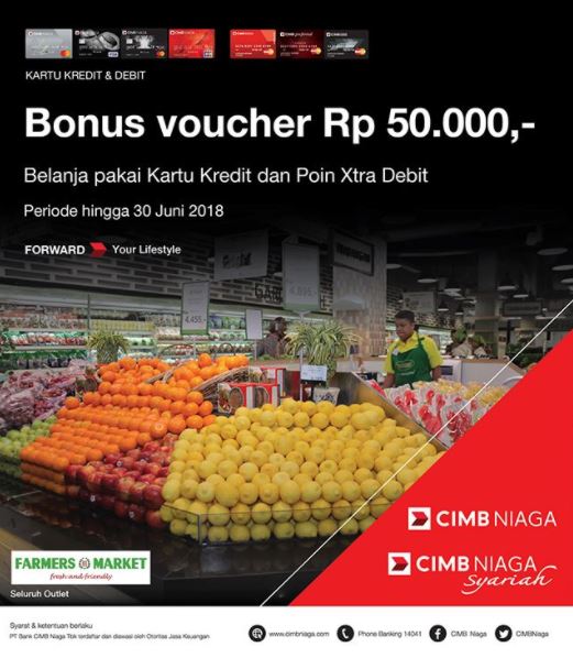  Bonus Voucher Rp 50.000 at Farmers Market April 2018
