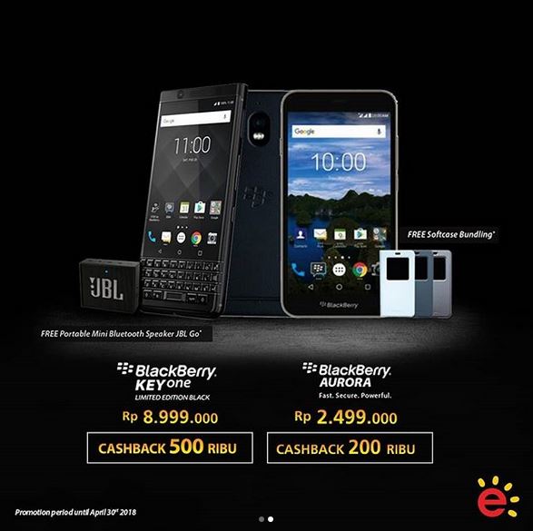  Cashback Rp 500.000 BlackBerry KeyOne di Erafone April 2018