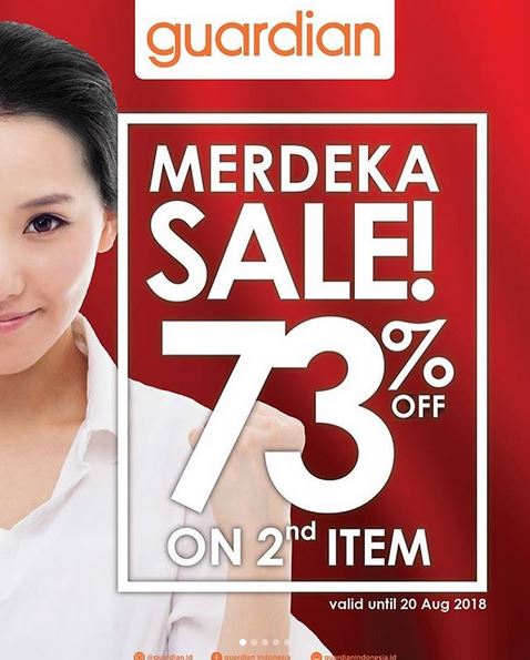  Merdeka Sale 73% Off di Guardian Juli 2018