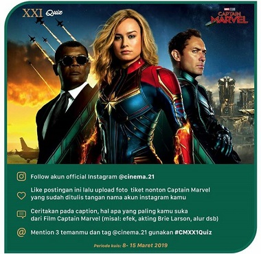  XXI Quiz Captain Marvel at Cinemaxxi March 2019