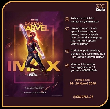  XXI Quiz Captain Marvel di Cinemaxxi Maret 2019