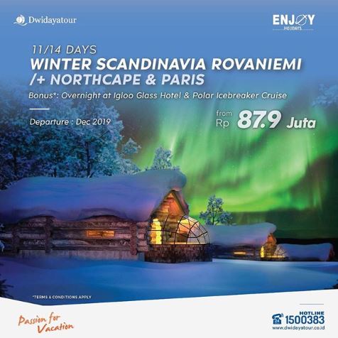  Promo 11/14D Winter Scandinavia Rovaniemi at Dwidaya Tour June 2019