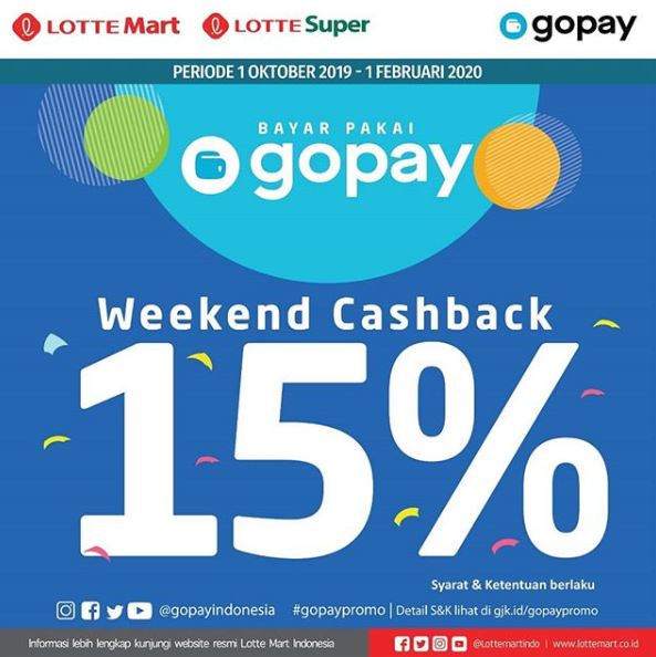  Cashback Up To 15% Using GOPAY at Lottemart October 2019