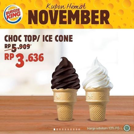  Kupon Hemat November untuk  Choc Top/Ice Cone di Burger King November 2019