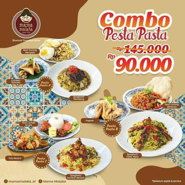 Promo Combo Pesta Pasta Rp 90 000 Mama Malaka August 2020 Gotomalls