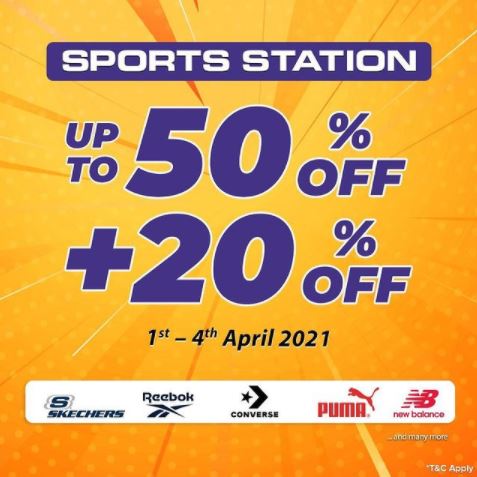  Discount Up to 50% off + 20 off at Sports Station April 2021