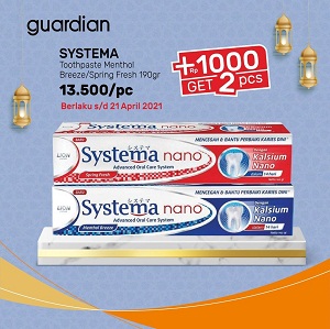  Promo +1000 Get 2 Pcs Systema in the Guardian April 2021