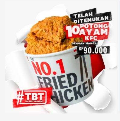  10 Ayam Rp 90.000 di KFC Juli 2021