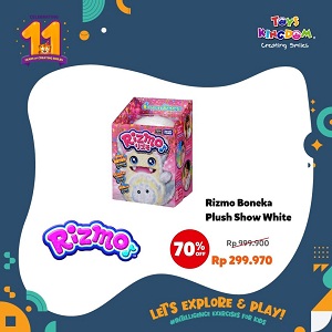  70% Off Rizmo Plush Show White Doll at Toys Kingdom August 2021