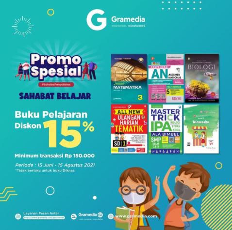  Discount 15% Textbooks at Gramedia August 2021