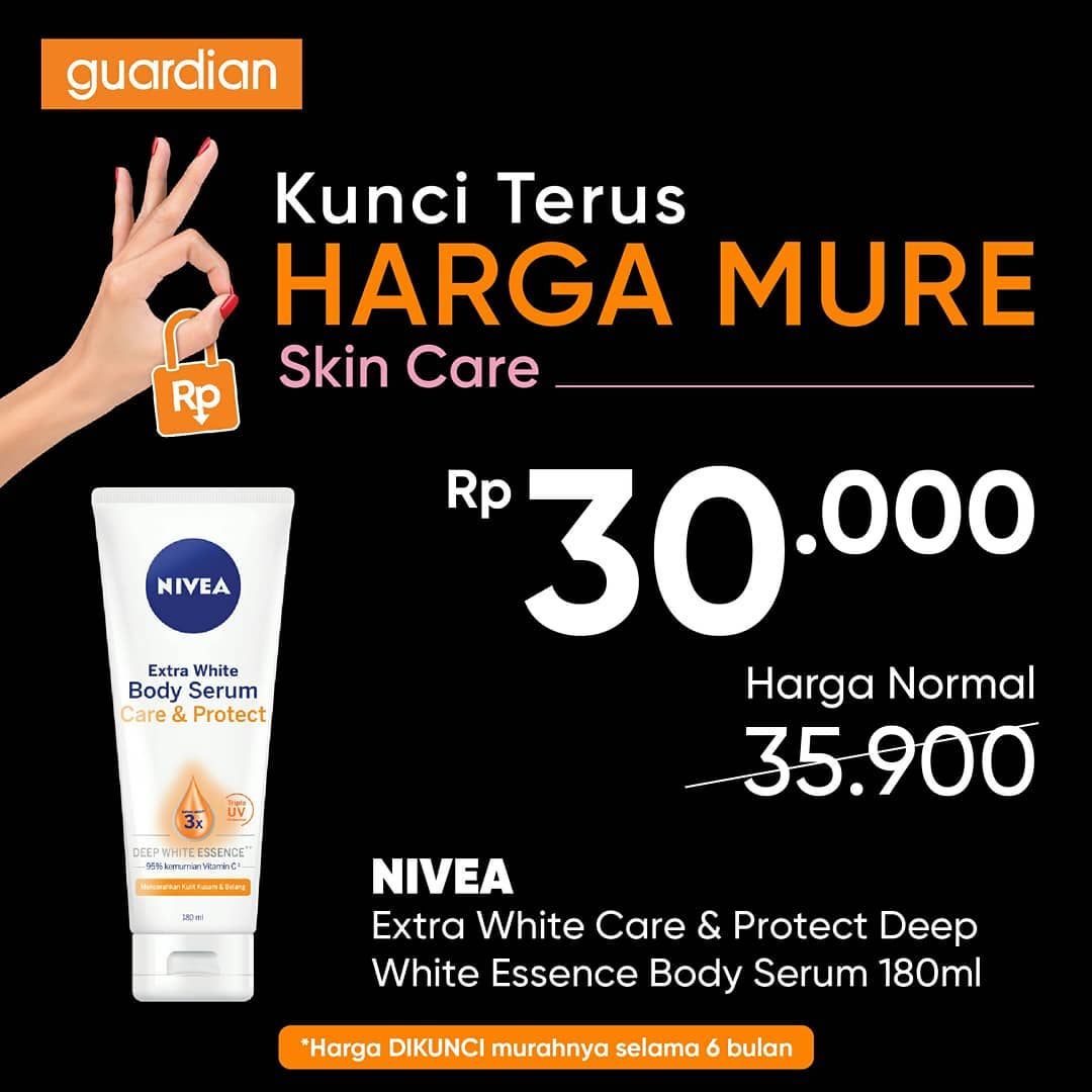  Promo Nivea Extra White Care 180ml at Guardian August 2021