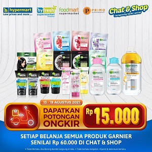  Get IDR 15,000 Shipping Discount for Every Garnier Shopping at Hypermart August 2021