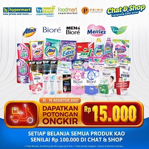  Get a Rp 15,000 Postage Discount for Every KAO Shopping at Hypermart August 2021