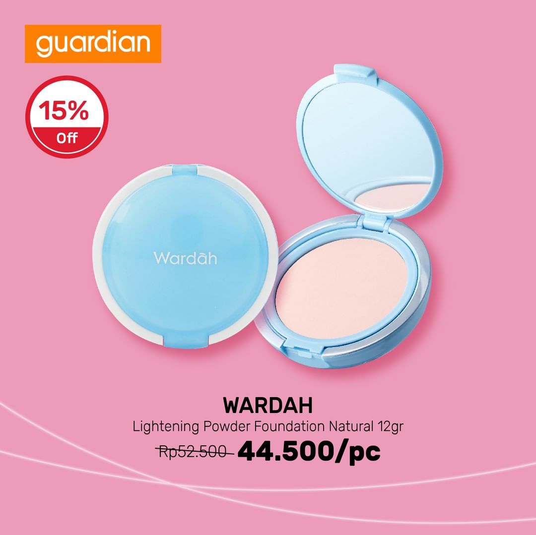  15 % Off Wardah Lightening Powder Foundation Natural 12gr di Guardian Agustus 2021
