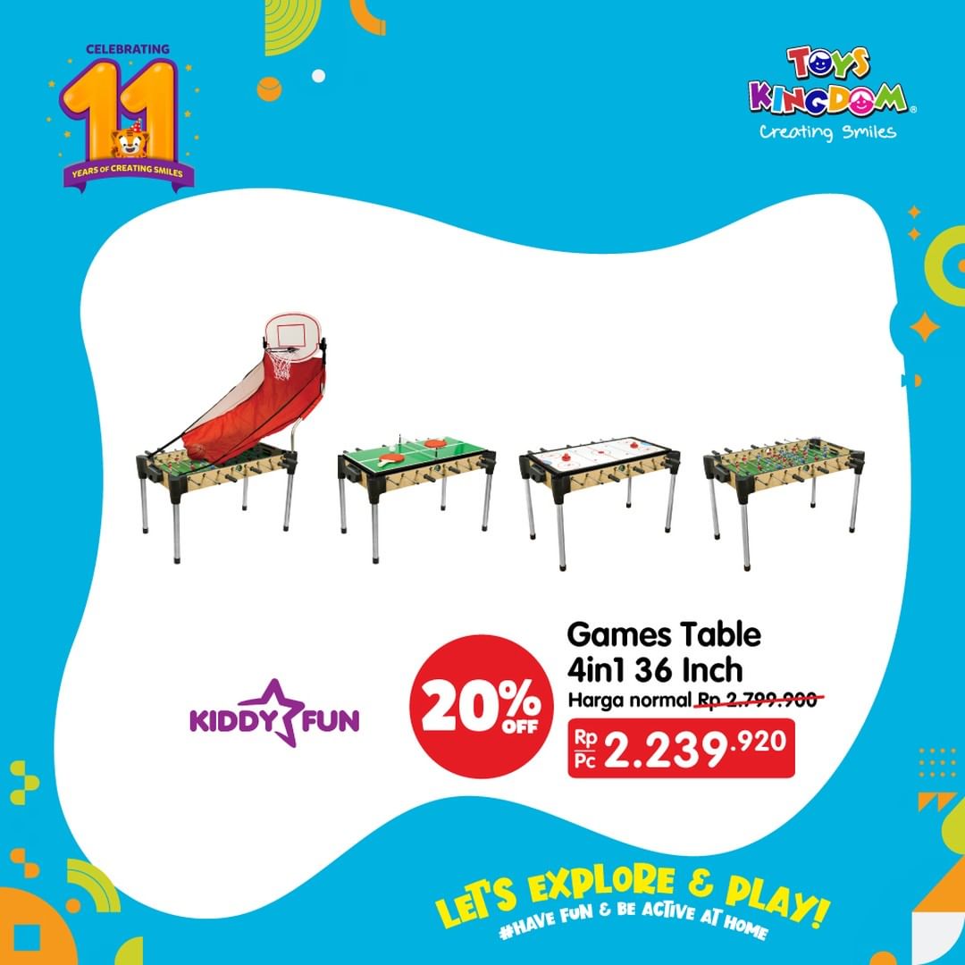  20% Off Games Table 4in1 36 Inch at Toys Kingdom August 2021