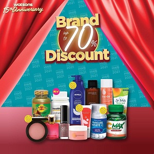  Watsons Brand Discount Up to 70% at Watsons August 2021