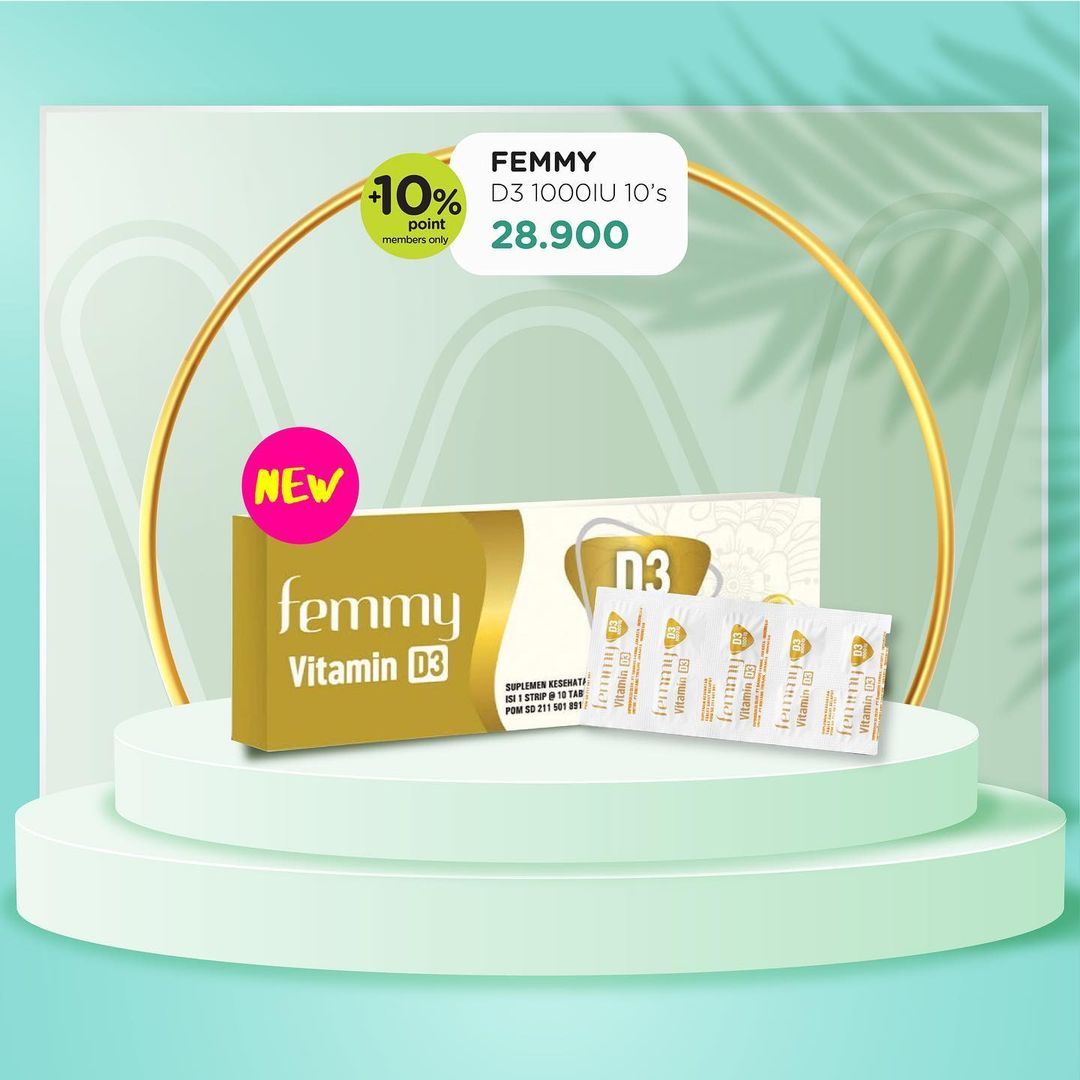  10% discount Femmy D3 1000IU 30's at Watsons August 2021