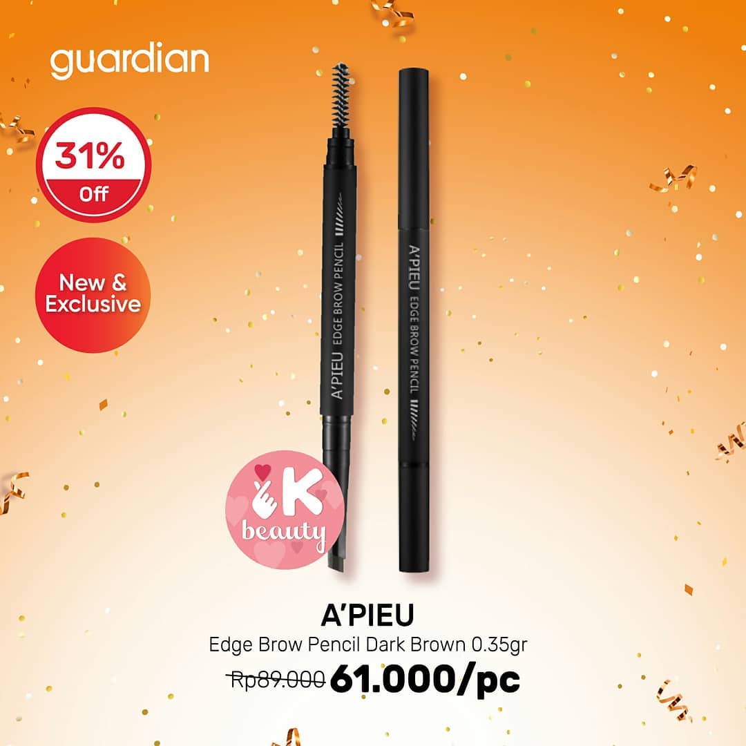 Discount 31% Off A'PIEU Edge Brow Pencil Dark Brown 0.35gr at Guardian September 2021