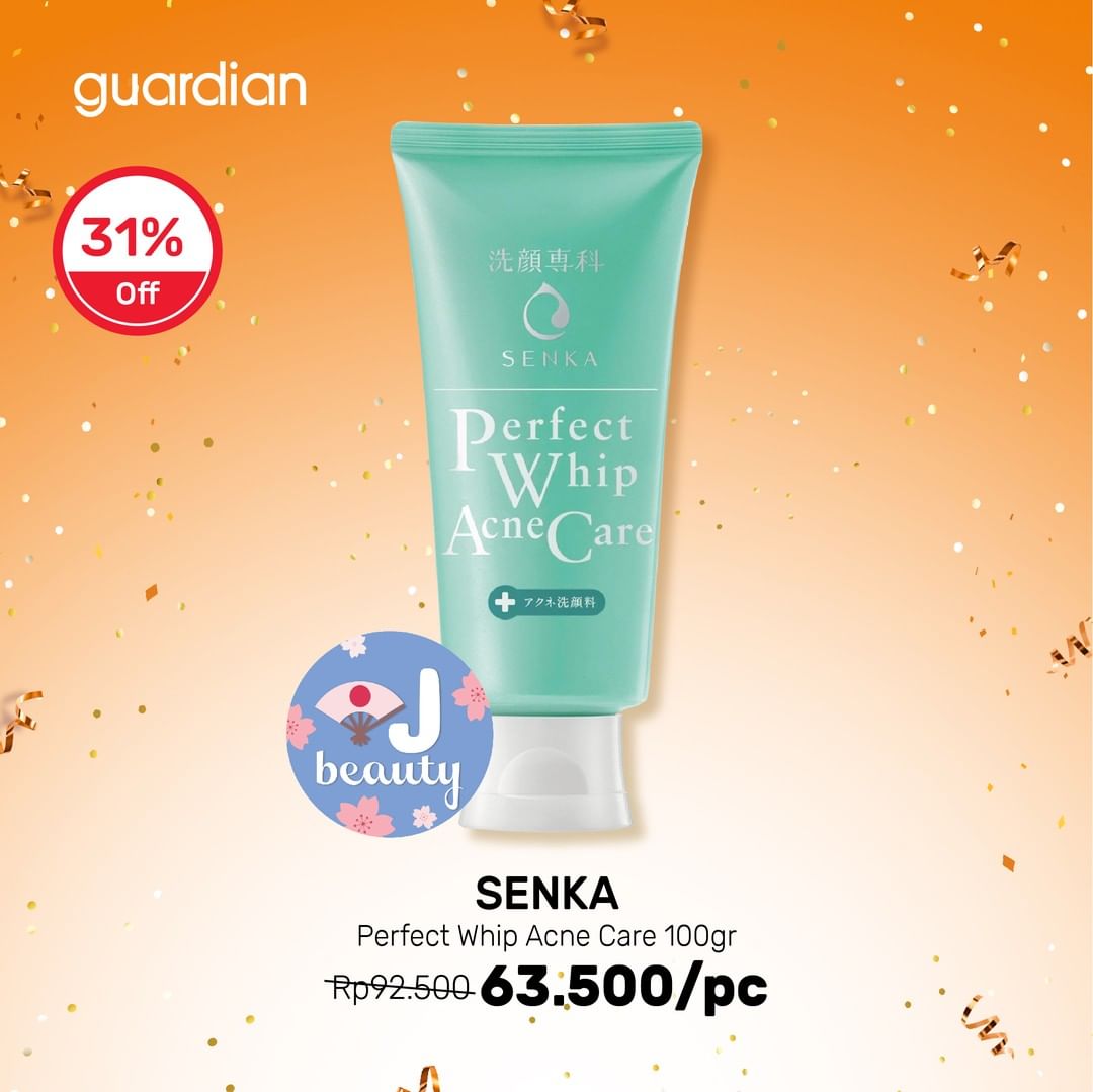  Diskon 31% Off Senka Perfect Whip Acne Care 100gr di Guardian September 2021