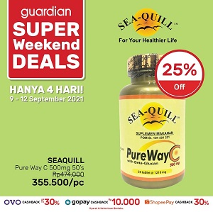  Sea-Quill Pure Way C 500mg 50's Deals 25% Off in Guardian September 2021