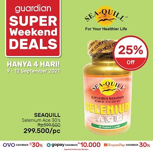  Sea-Quill Selenium Ace 30's Deals 25% Off di Guardian September 2021
