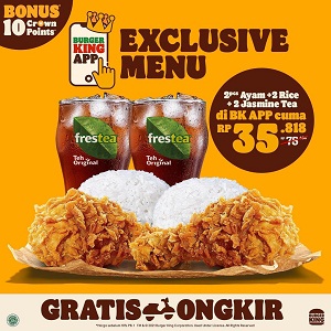  Exclusive Promo Menu Package 2 Pc Chicken at Burger King September 2021