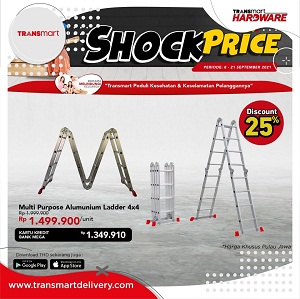  Shock Price Multi Purpose Aluminum Ladder 4x4 Promo at Transmart September 2021