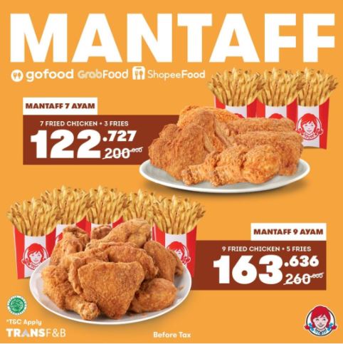  Mantaff Promo Starting from IDR 122,727 at Wendy's September 2021
