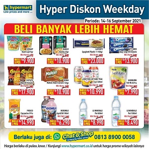  Weekday Discounts for Various Snacks & Packaged Drinks at Hypermart September 2021