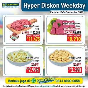  Weekday Bulk Potato & Nugget Discount at Hypermart September 2021
