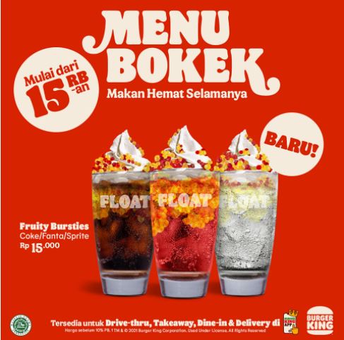  Bokek Menu Promo from IDR 5,000 at Burger King September 2021