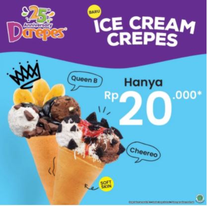  Ice Cream Crepes Only IDR 20,000 at D'crepes September 2021