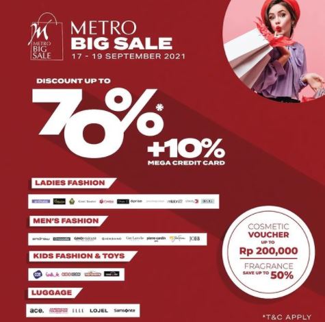  Discount Up to 70% + 10 at Metro September 2021