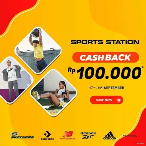  Cashback Rp 100.000 at Sports Station September 2021