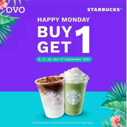  Promo Buy 1 Get 1 Free at Starbucks September 2021