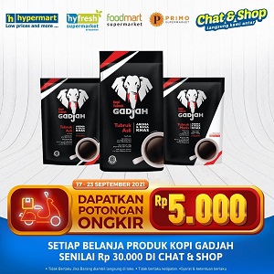  Shop for Gadjah Coffee Products Get Rp. 5,000 Off Shipping at Hypermart September 2021