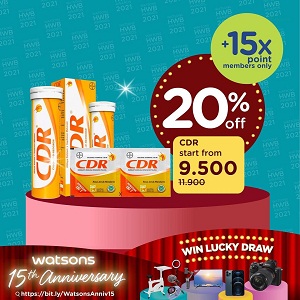  CDR Discount 20% Off at Watsons September 2021