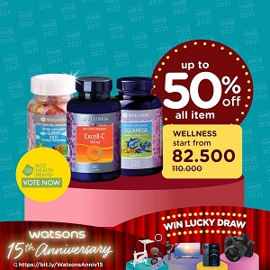 Wellness Discount Up to 50% Off All Items at Watsons September 2021