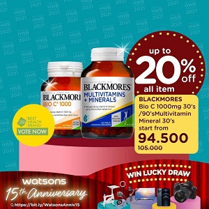  Blackmores Discount Up To 20% Off All Items at Watsons September 2021