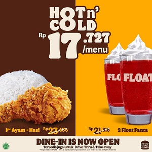  Hot n' Cold Promo 1 Pc Chicken + Rice & 2 Float Fanta at Burger King October 2021