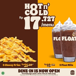  Hot n' Cold Promo 2 Cheesy Fries & 2 Float Milo at Burger King October 2021