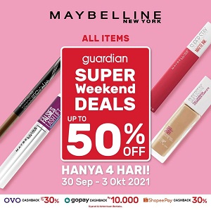  Maybelline All Items Deals Up to 50% Off in Guardian October 2021