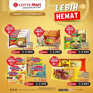  Promo Save More Instant Noodles Buy 3 Get 1 Free at Lotte Mart October 2021