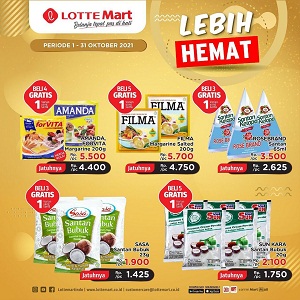  Promo Save More Margarine & Coconut Milk Powder Buy 3 Get 1 Free at Lotte Mart October 2021