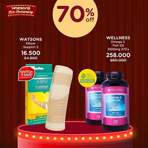  Promo 70% Off Elbow Support S & Omega 3 Fish Oil at Watsons October 2021