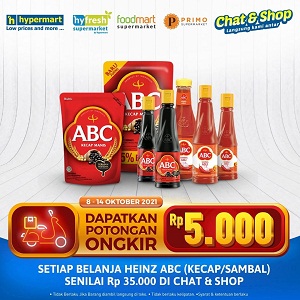  Shop Heinz ABC Get Rp 5,000 Off Shipping at Hypermart October 2021