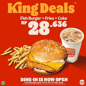  Promo King Deals Fish Burger + Fries + Coke at Burger King November 2021